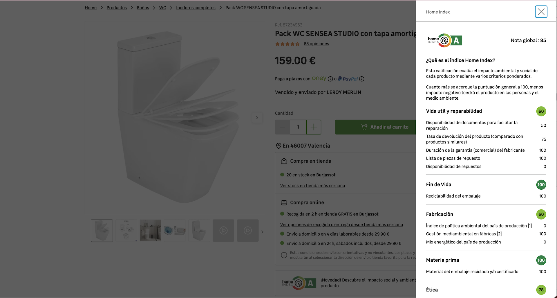 Produto avaliado pelo Home Index, indicador que mede impacto social e ambiental de produtos vendidos pela Leroy Merlin